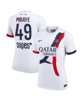 Paris Saint-Germain Ibrahim Mbaye #49 Maglia Gara Trasferta Repliche 2025-26 Donna Maniche Corte